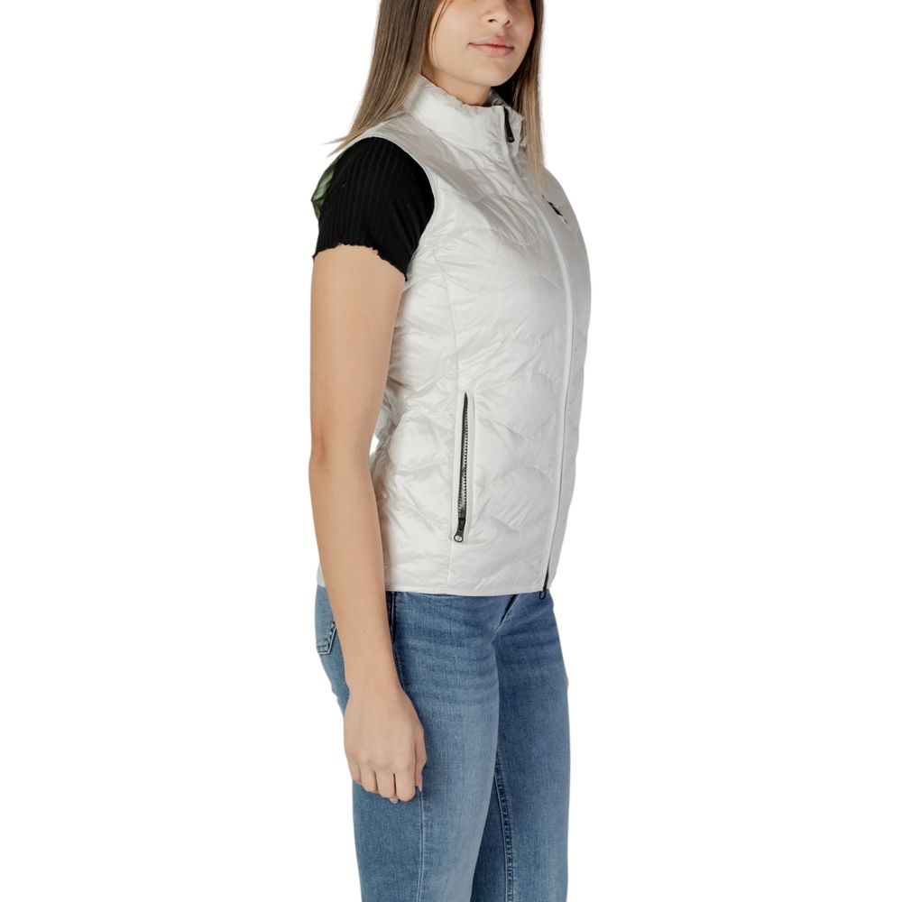 Blauer Weiße Polyamid Sleveless Jacke